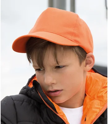 Result Headwear Result Kids Boston 5 Panel Printers Cap in ORA
