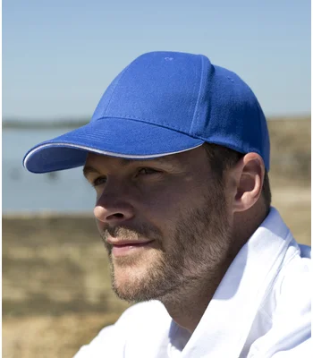 Result Headwear Result Memphis Sandwich Peak Cap in RY/WH
