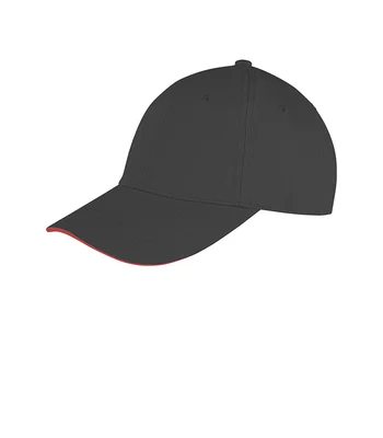 Result Headwear Result Memphis Sandwich Peak Cap in BK/RD