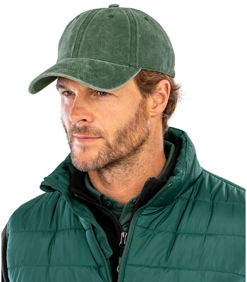 Result Headwear Result Core Pure Cotton Vinatge Cap in Vintage Black