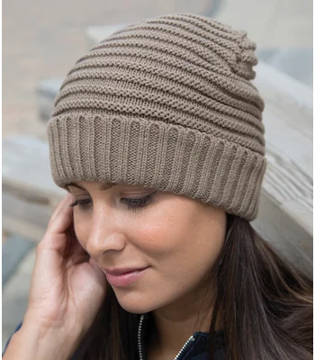Result Winter Essentials Result Braided Fleece Lined Hat in FEN