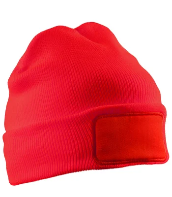 Result Genuine Recycled Result Genuine Recycled Double Knit Printers Beanie in RED