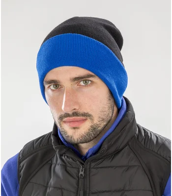 Result Genuine Recycled Result Genuine Recycled Compass Beanie in BK/RD