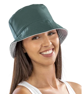 Result Genuine Recycled Result Genuine Recycled Core Reversible Bucket Hat in BO/WH