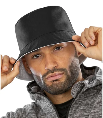 Result Genuine Recycled Result Genuine Recycled Core Reversible Bucket Hat in BK/WH