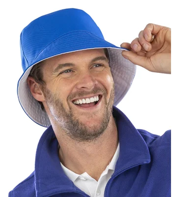 Result Genuine Recycled Result Genuine Recycled Core Reversible Bucket Hat in RY/WH