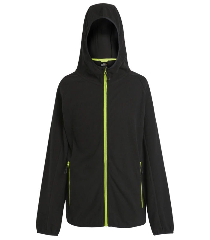 Regatta Professional Regatta Navigate Full Zip Hooded Fleece Jacket in BK/LM