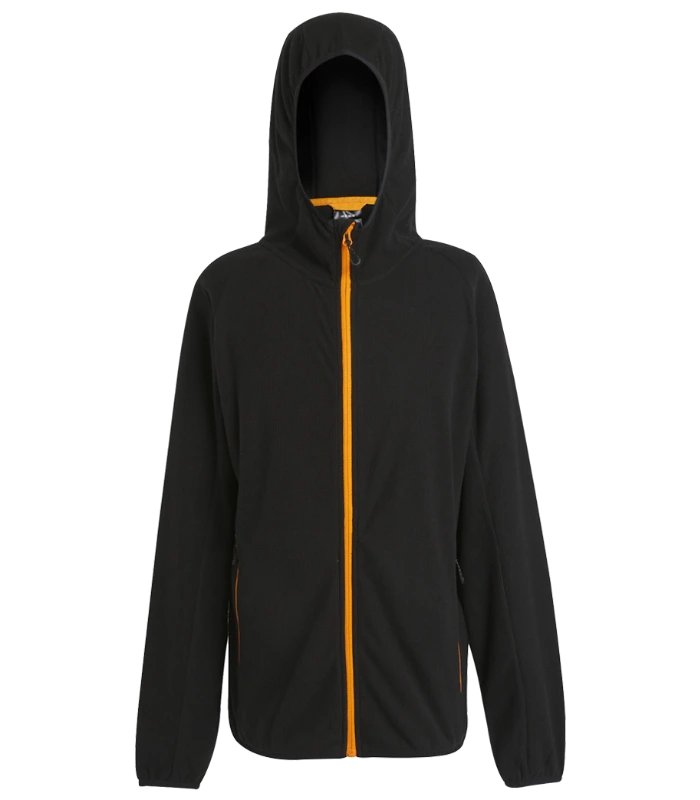 Regatta Professional Regatta Navigate Full Zip Hooded Fleece Jacket in BK/OP