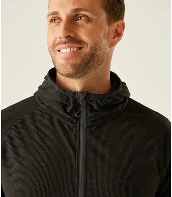 Regatta Professional Regatta Navigate Full Zip Hooded Fleece Jacket in BK/CS