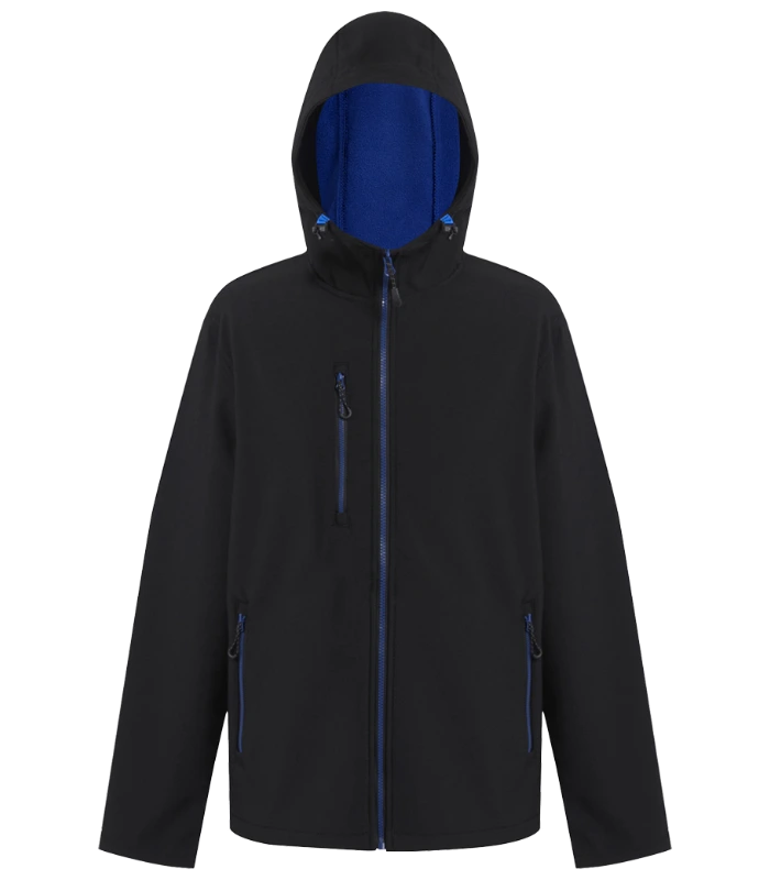 Regatta Professional Regatta Navigate Two Layer Hooded Soft Shell Jacket in BK/NR