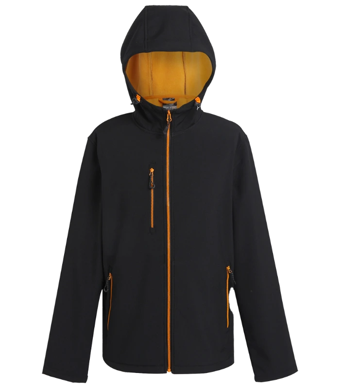 Regatta Professional Regatta Navigate Two Layer Hooded Soft Shell Jacket in BK/OP