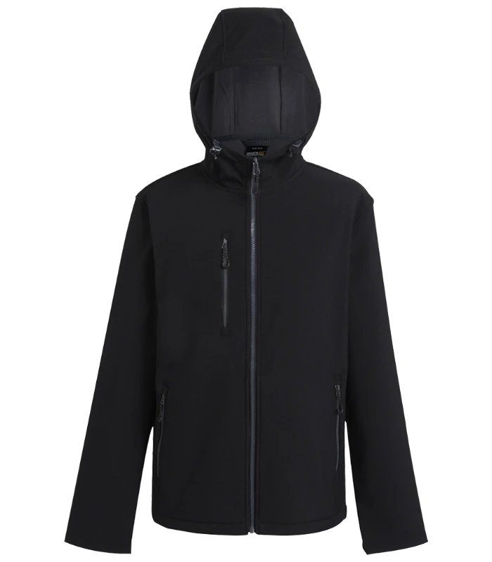 Regatta Professional Regatta Navigate Two Layer Hooded Soft Shell Jacket in BK/SE