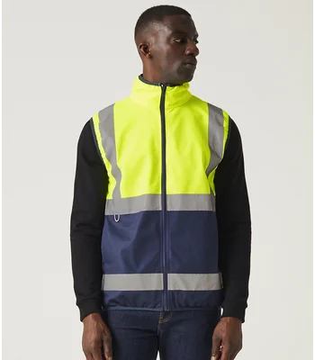Regatta High Visibility Regatta High Visibility Pro Full Zip Gilet in YL/NV