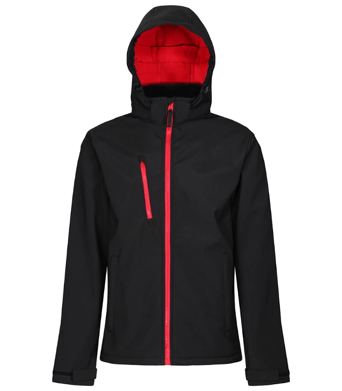 Regatta Professional Regatta Venturer Three Layer Hooded Soft Shell Jacket in BK/CS