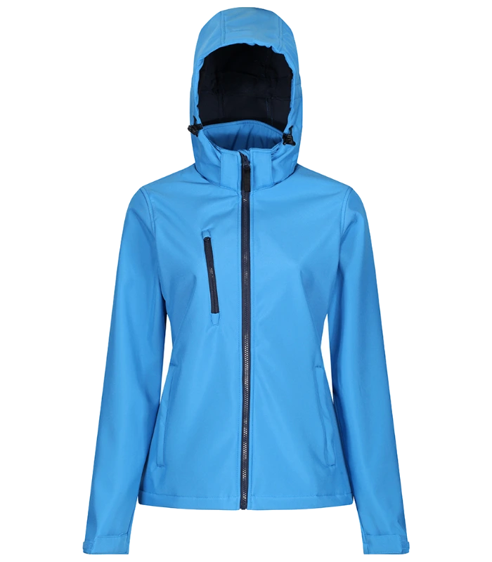Regatta Professional Regatta Ladies Venturer Three Layer Hooded Soft Shell Jacket in FRB/N