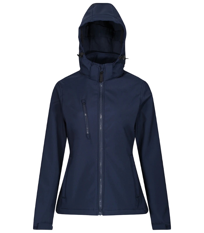 Regatta Professional Regatta Ladies Venturer Three Layer Hooded Soft Shell Jacket in NV/NV