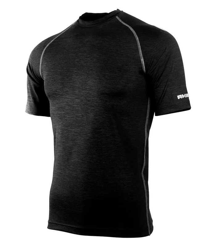 Rhino Rhino Rhino baselayer short sleeve in Black Heather