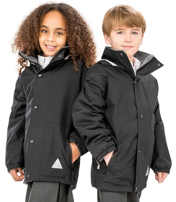 Result Result Kids/Youths Fleece Lined StormDri 4000 Jacket in BK/GY