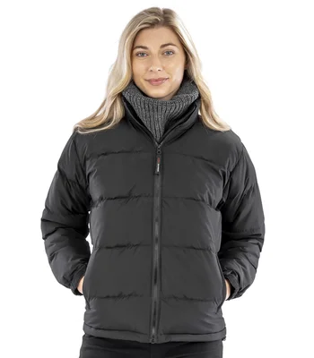 Result Genuine Recycled Result Genuine Recycled Ladies Holkham Down Feel Jacket in BLK