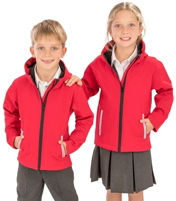 Result Core Result Core Kids TX Performance Hooded Soft Shell Jacket in RD/BK