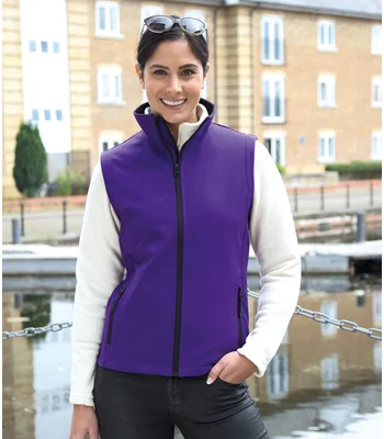 Result Core Result Core Ladies Printable Soft Shell Bodywarmer in WH/BK