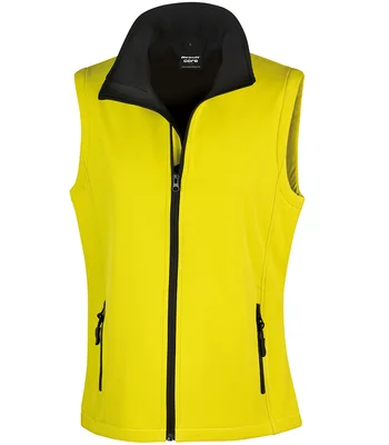 Result Core Result Core Ladies Printable Soft Shell Bodywarmer in WH/BK