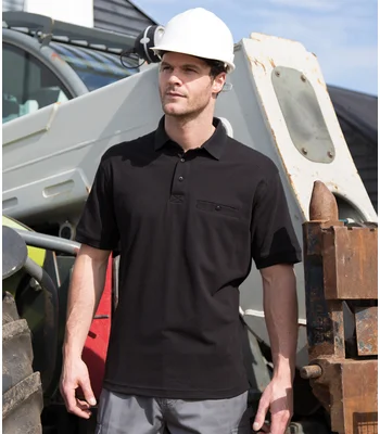 Result Work-Guard Result Work-Guard Apex Pocket Piqué Polo Shirt in BLK
