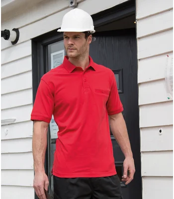 Result Work-Guard Result Work-Guard Apex Pocket Piqué Polo Shirt in RED