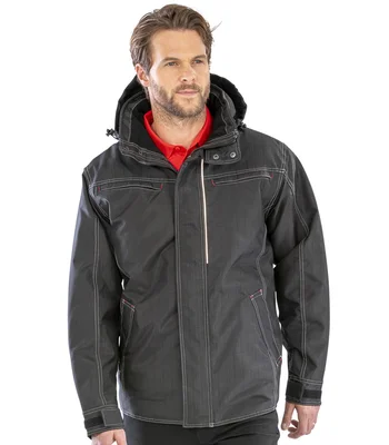 Result Work-Guard Result Work-Guard Denim Texture Rugged Jacket in BLK