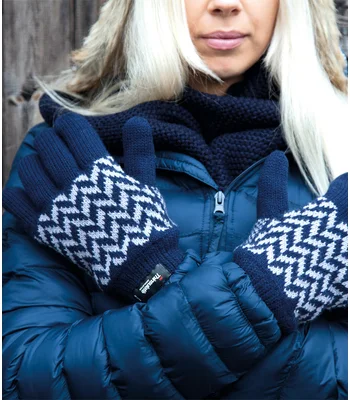 Result Winter Essentials Result Pattern Thinsulate™ Gloves in NV/GY