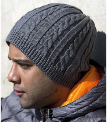 Result Winter Essentials Result Mariner Knitted Hat in GRE