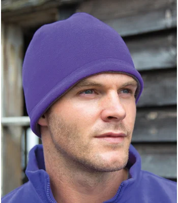 Result Winter Essentials Result Reversible Fleece Skull Hat in PR/CH