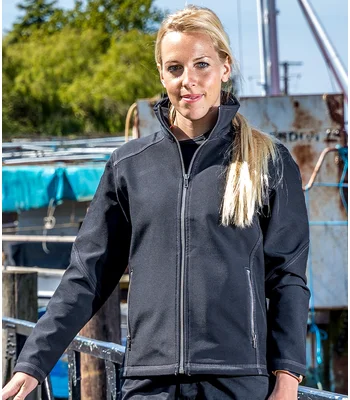 Result Work-Guard Result Work-Guard Ladies Treble Stitch Soft Shell Jacket in BLK