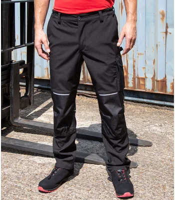 Result Work-Guard Result Work-Guard Slim Fit Soft Shell Trousers in BLK
