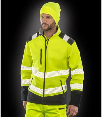 Result Safe-Guard Result Safe-Guard Printable Ripstop Safety Soft Shell Jacket in FLO/B