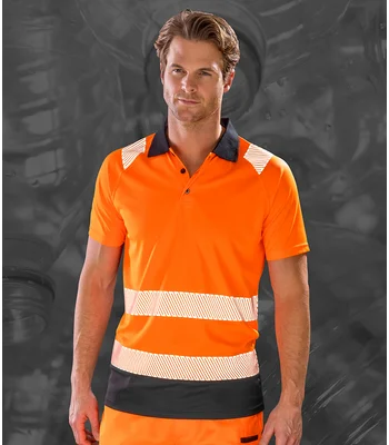 Result Genuine Recycled Result Genuine Recycled Safety Polo Shirt in FLO