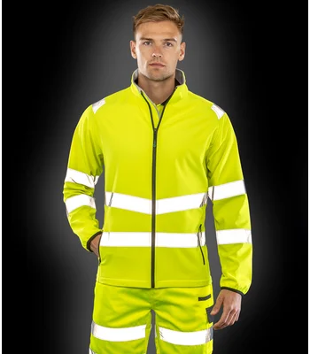Result Genuine Recycled Result Genuine Recycled Printable Safety Soft Shell Jacket in FLO