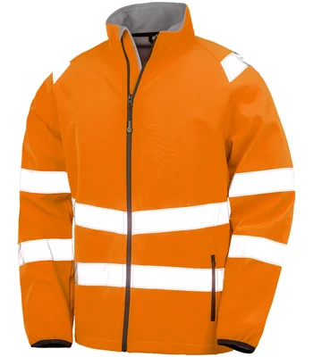 Result Genuine Recycled Result Genuine Recycled Printable Safety Soft Shell Jacket in FLO