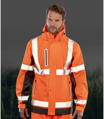 Result Genuine Recycled Result Recycled Heavy Duty Prism PU Safe and Dry Jacket in FLO/B