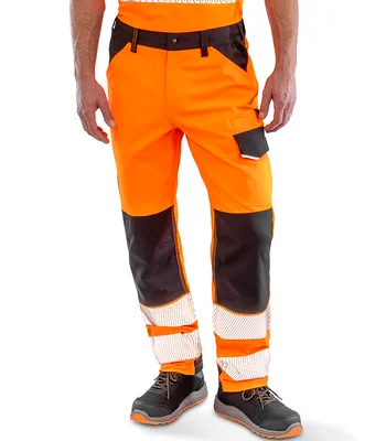 Result Recycled Result Recycled Dynamic Stretch Safety Trousers in Fluorescent Orange