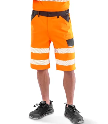 Result Recycled Result Recycled Dynamic Stretch Safety Shorts in Fluorescent Orange