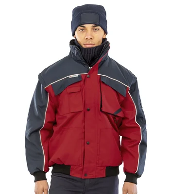 Result Work-Guard Result Work-Guard Zip Sleeve Heavy Duty Jacket in RD/NV