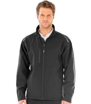 Result Genuine Recycled Result Genuine Recycled Three Layer Printable Soft Shell Jacket in BLK
