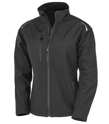 Result Genuine Recycled Result Genuine Recycled Ladies Three Layer Printable Soft Shell Jacket in BLK