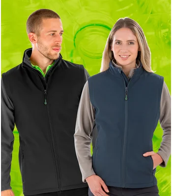 Result Genuine Recycled Result Genuine Recycled Ladies Printable Soft Shell Bodywarmer in NAV