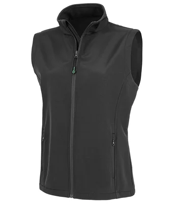 Result Genuine Recycled Result Genuine Recycled Ladies Printable Soft Shell Bodywarmer in BLK