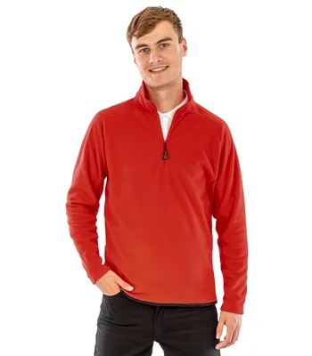 Result Genuine Recycled Result Genuine Recycled Zip Neck Micro Fleece in RED