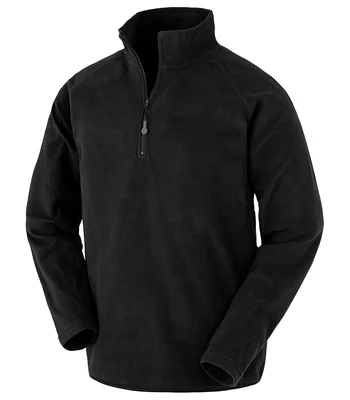 Result Genuine Recycled Result Genuine Recycled Zip Neck Micro Fleece in BLK