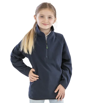 Result Genuine Recycled Result Genuine Recycled Kids Zip Neck Micro Fleece in BLK