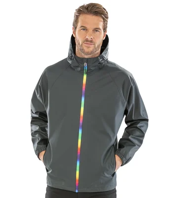 Result Genuine Recycled Result Genuine Recycled Prism PU Waterproof Jacket in BKOL